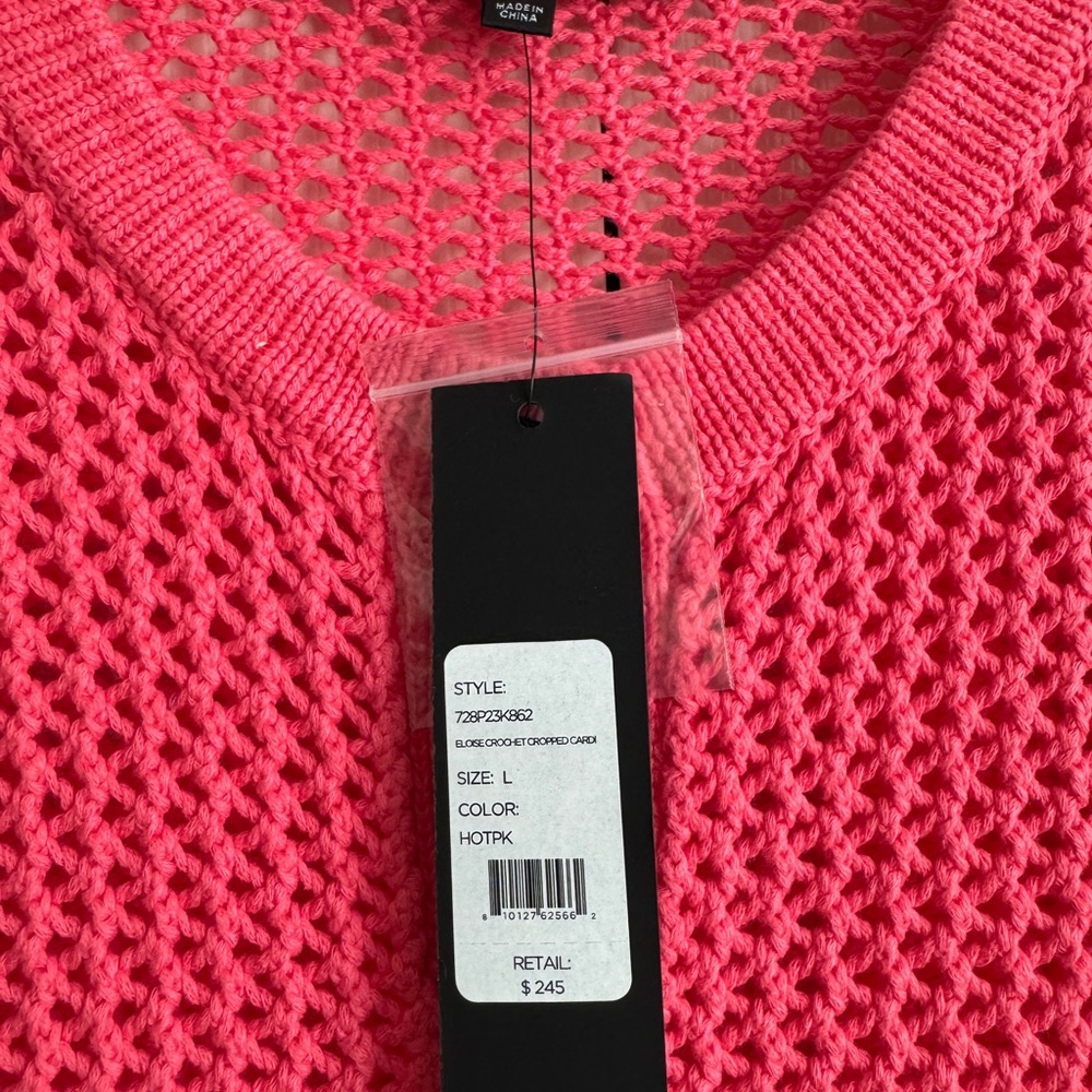 New TOCCIN Hot Pink Knit Sweater. Size: L - Picture 11 of 11
